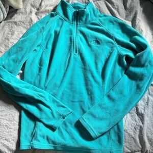 Northface fleece teal quarter zip
